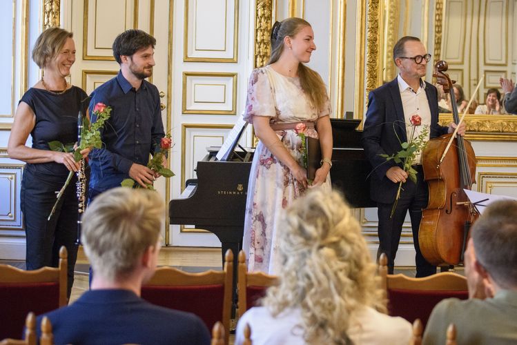 The quartet of the performance: Annette Fischer, Yuri Demetz, Monika Jägerová and Axel Körner (from left to right). Photo: Malcolm Johnson